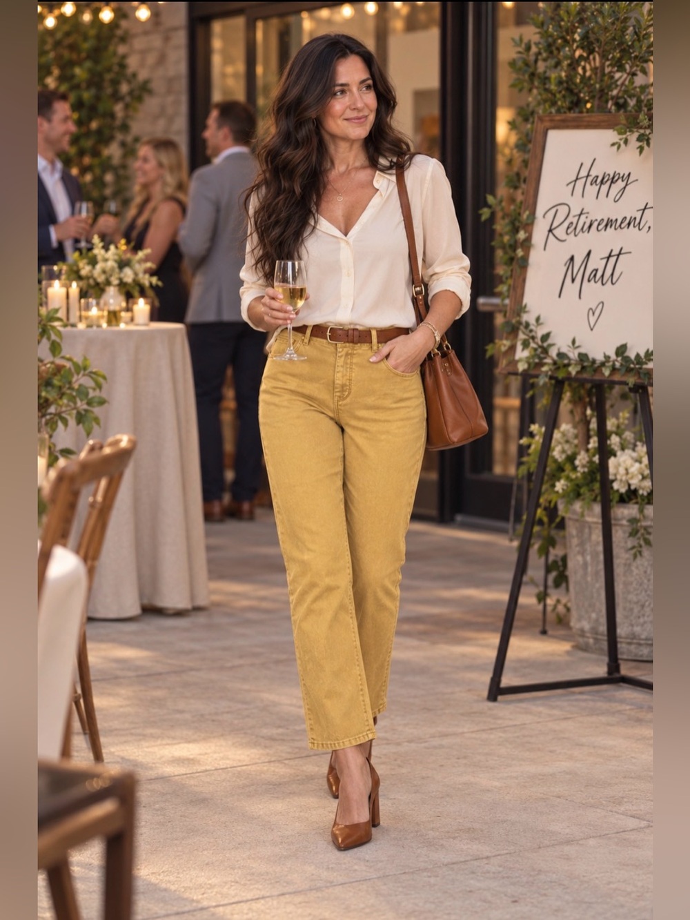 Soft Surroundings Petite Medium Mustard Pull-On Crop Pants